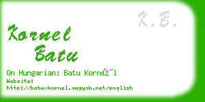 kornel batu business card